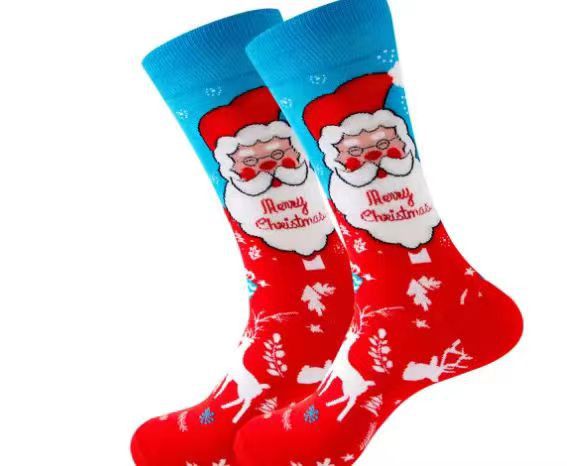Calcetines de Navidad divertidos Santa Claus personalidad alta-top calcetines de los hombres de moda calcetines de Halloween