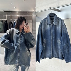 天花板品质25SS巴黎潮牌新款BLCG牛仔拉链外套夹克男女明星同款潮