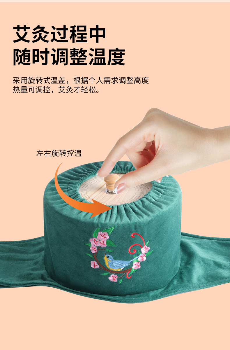 Bamboo Moxibustion Box Portable Warm Moxa Burner for Home Body Care with 54 Moxa Sticks and Essential Oil key features
