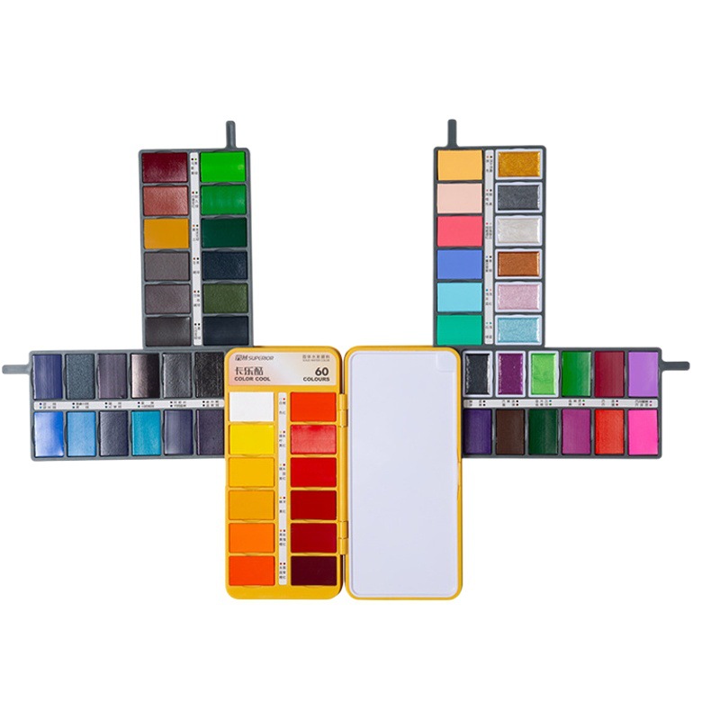 Set de Pinturas de Acuarela Sólida Portátil para Principiantes y Arte