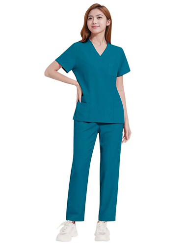 Four-sided elastic surgical gown, Temu medical staff uniform, surgical gown for oral beauty salon, long-sleeved workwear