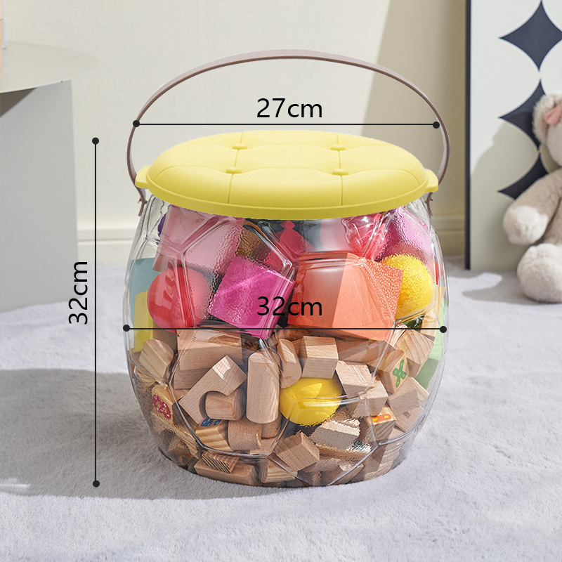 人形創意サッカー透明収納腰掛けぬいぐるみぬいぐるみ収納収納ボックス子供玩具収納神器|undefined