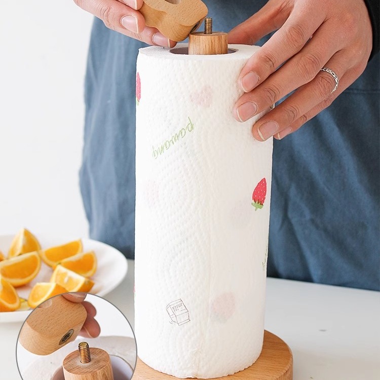 Estante de papel de cocina estante de papel vertical rollo de papel estante ponche-libre desechable perezoso Almacenamiento de trapo rack