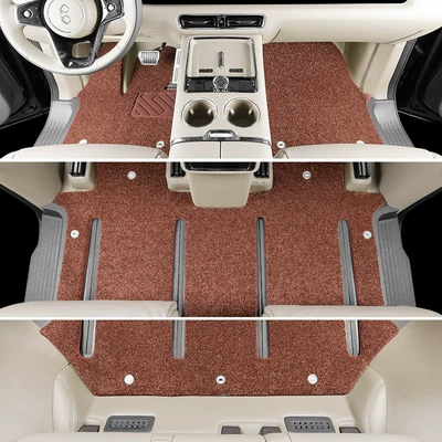 Modelə uyğun ayaqaltı: Ultra+ Custom-Fit Full-Coverage Car Floor - two-row-four-track-flush-version-shaohua-apricot-brown-blanket
