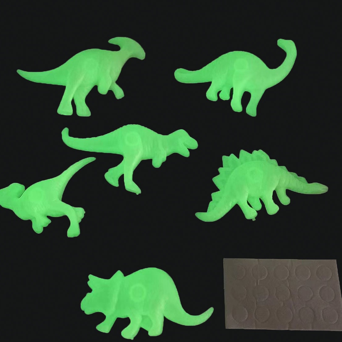 Pegatinas de pared de dinosaurios estéreo luminosas creativas, parches fluorescentes estéreo 3D, pegatinas para refrigerador de habitación de niños, decoración, suministro transfronterizo
