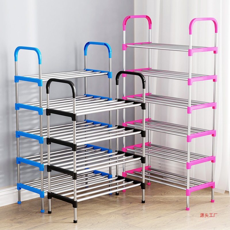 Estante de zapatos puerta doméstica multicapa interior simple dormitorio zapato armario a prueba de polvo pequeño alquiler estrecho puerta de entrada explosiva 2025