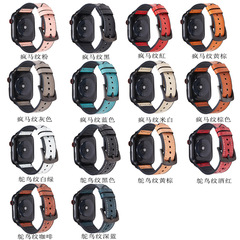 Apple Watch Strap Genuine Calfskin Leather Strap with Silicone and Faux Leather Apple Watch Band for iWatch
