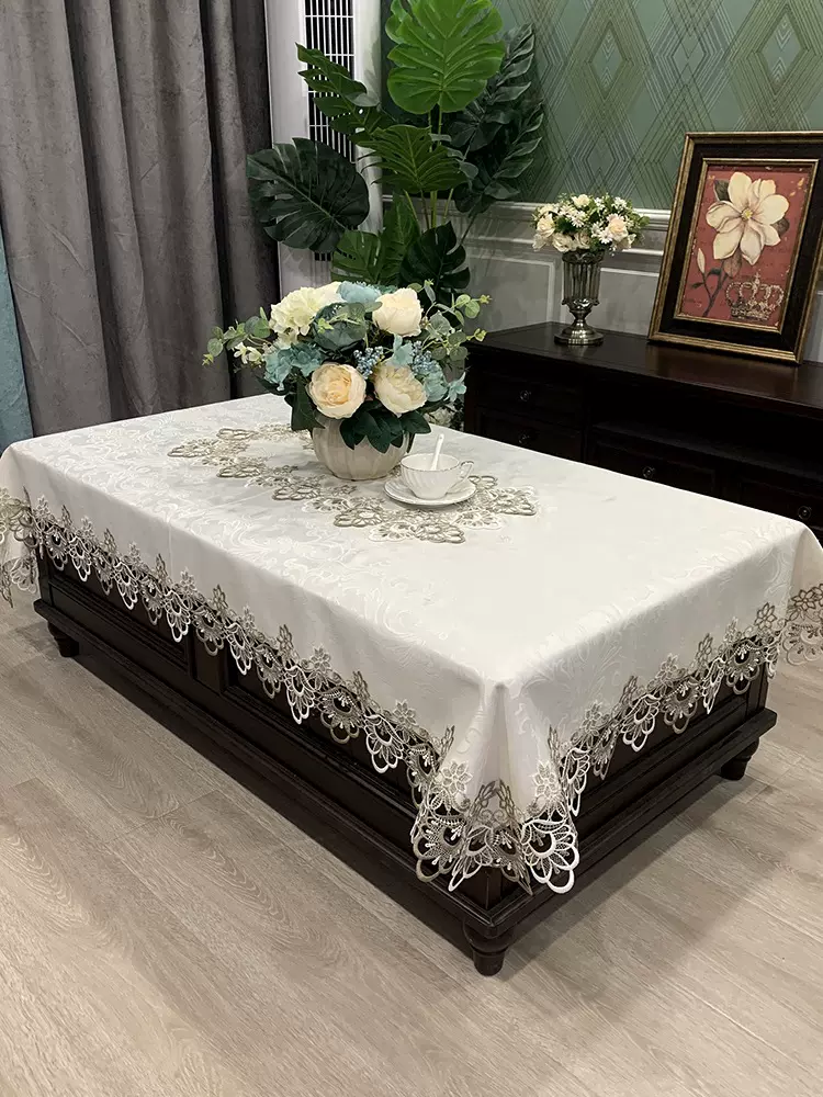 欧式茶几桌布罩套盖巾现代简约蕾丝盖布美式电视柜客厅餐桌布批发