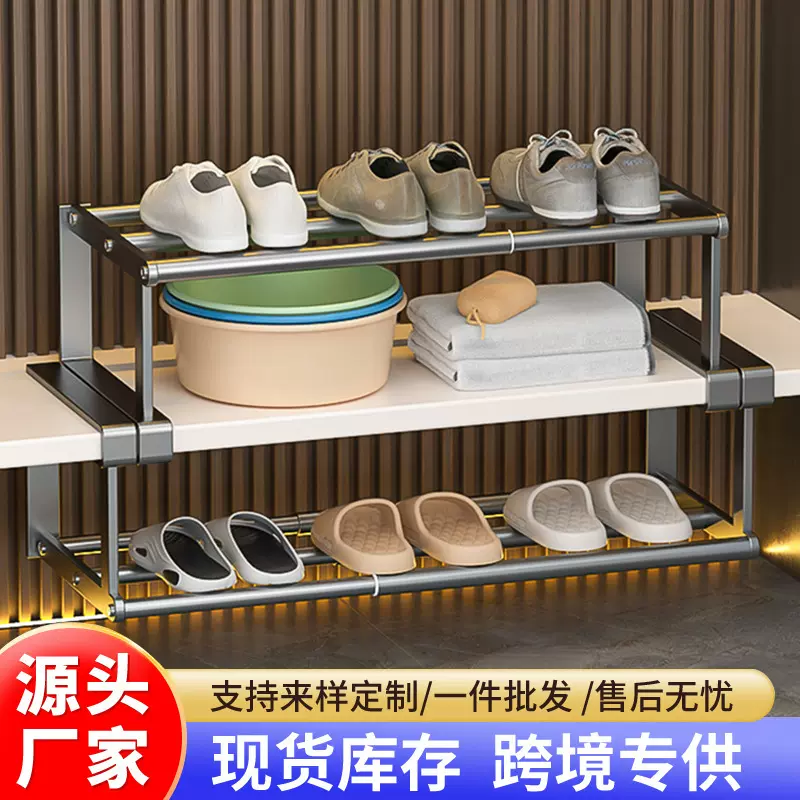 新款收纳鞋架家用鞋柜伸缩分层隔板挂式悬挂拖鞋置物架省空间神器