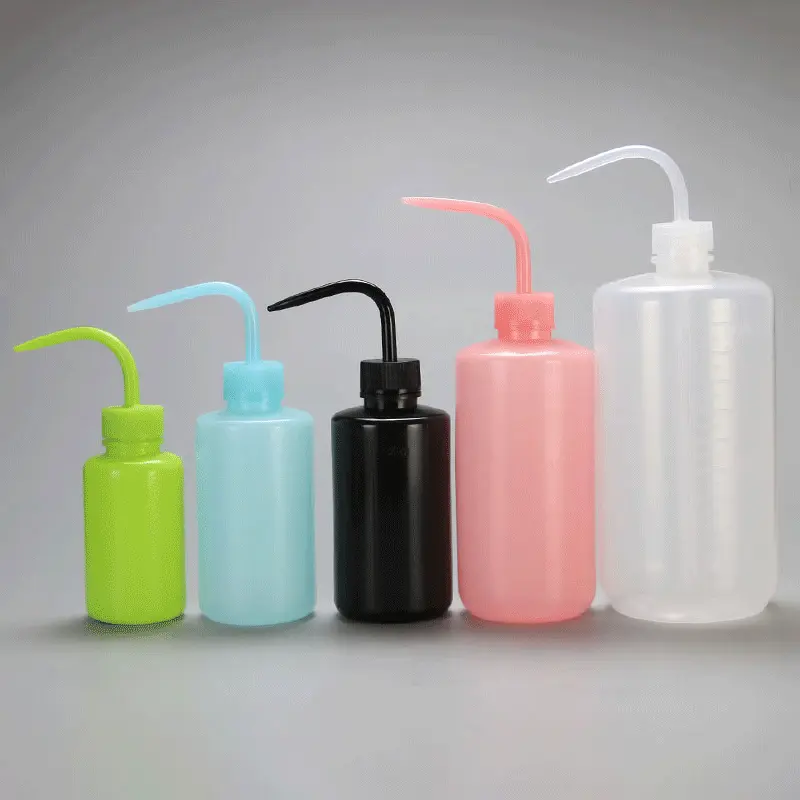 现货 软塑料弯头洗瓶 白头洗瓶250ml弯嘴多肉浇水壶