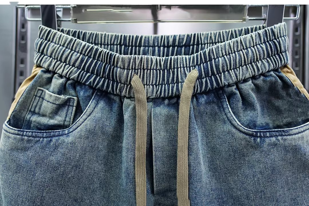 Men's Slim Fit Patchwork Distressed Jogger Jeans Elastic Waist_voghion.com