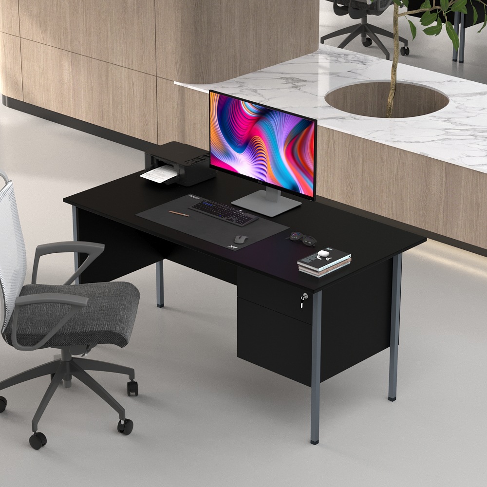 Mesa de oficina con cerradura para empleados mesa de computadora de escritorio mesa de escritorio simple mesa de trabajo con cajón mesa de personal
