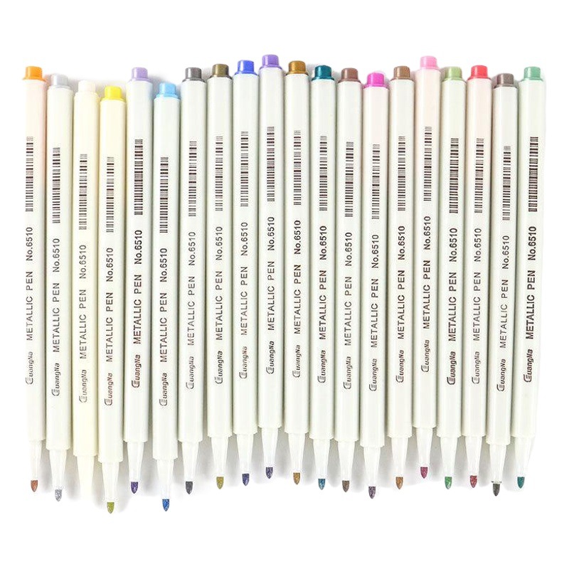 Guangna 6510 pluma de metal de 20 colores pluma de firma de color de metal álbum pluma de pintura pluma de firma de cartón negro pluma especial