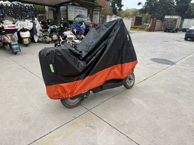 Thickened Electric Vehicle Cover Cross-Border Foreign Trade Amazon Splicing Snowproof, Windproof and Waterproof Motorcycle Cover (Car clothing) - s18590100cm-black-on-top-and-orange-on-bottom