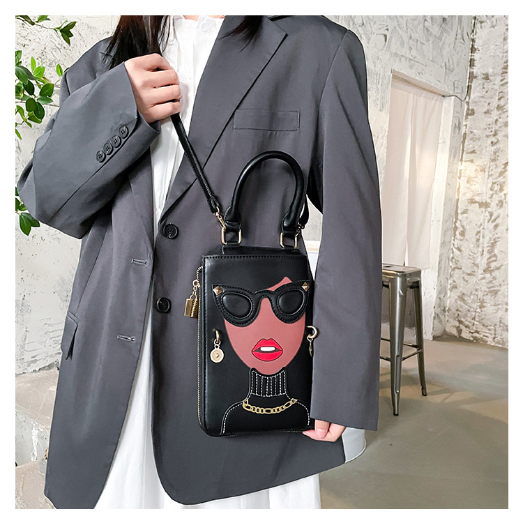 345g Weight Cotton Lining Material Sewing Thread Fashion Element Zipper Closure Type Single Shoulder Strap Strap Type Crossbody Bag Bags Type Casual, Shopping Occasion Pu Leather Material Human Pattern All Seasons Season Women's Gender Streetwear Style Square Shape Medium Size Women's Medium Pu Leather Human Streetwear Sewing Thread Square Zipper Crossbody Bag 29