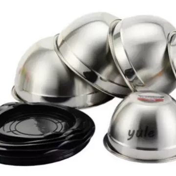 宇乐不锈钢05韩式本色沙拉盆碗搅拌烘焙打蛋碗带普通盖厂家直销