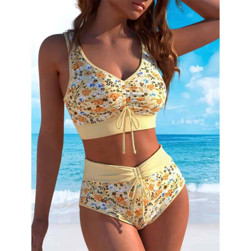 New Cross-Border Split Swimsuit for Women European and American Fashion Bikini Split Swimsuit Sexy Backless Neck Split Swimsuit