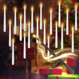 Christmas Led electronic candle with magic stick remote control hanging flameless tapered candle flashing warm light decoration