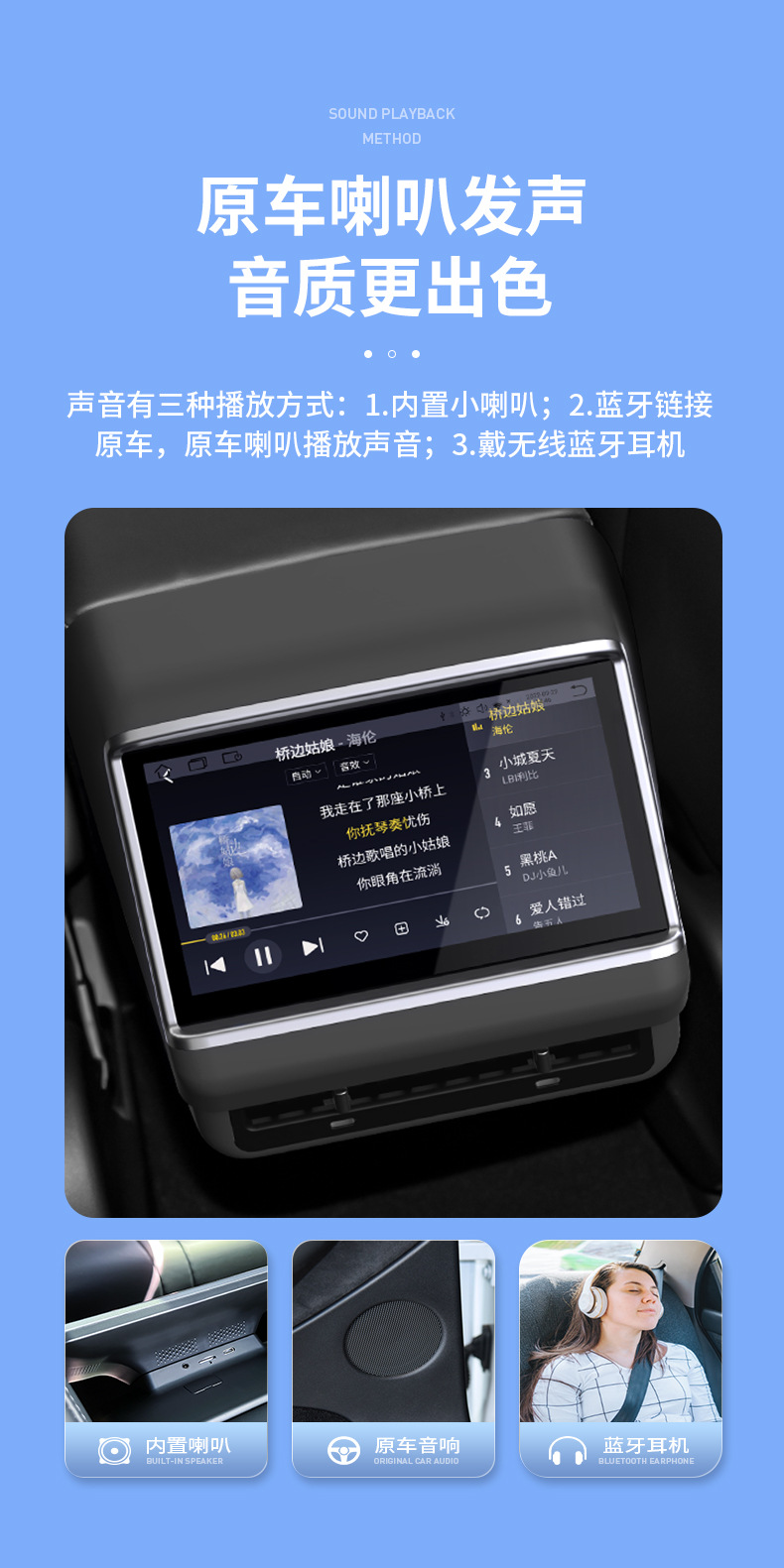 Suitable for Tesla Model 3/Y Third-Generation Rear Entertainment Tv Air Conditioning Control Modification 4g Display Screen 7