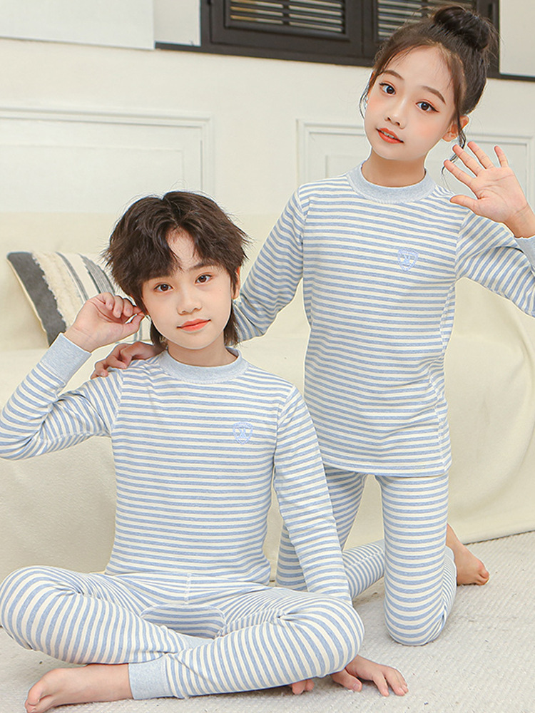 Children's cotton fleece thermal underwear for men and women