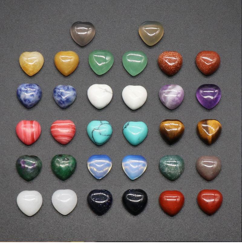 1 Piece Natural Stone Heart Shape DIY Jewelry Accessories Beads display picture 1