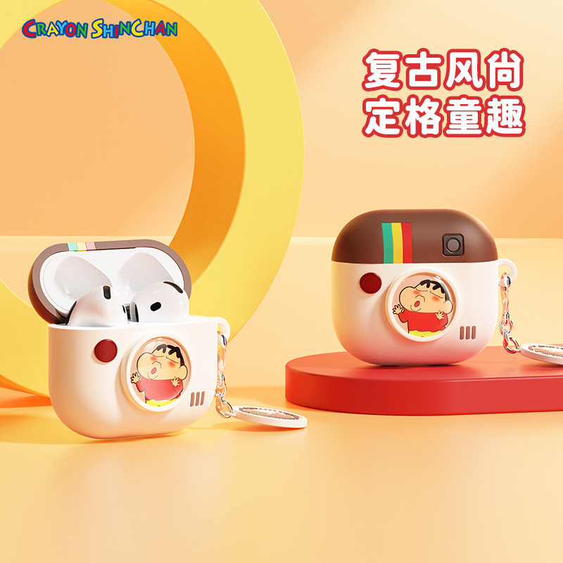 哆啦A梦/蜡笔小新 适用于AirPods 4 耳机套复古相机硅胶耳机套|undefined