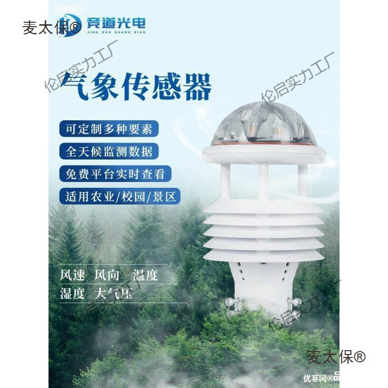 Звуковой метеорологический датчик, станция мониторинга температуры и влажности на открытом воздухе, встроенный сельскохозяйственный микроветроанемометр Baimaitaibao