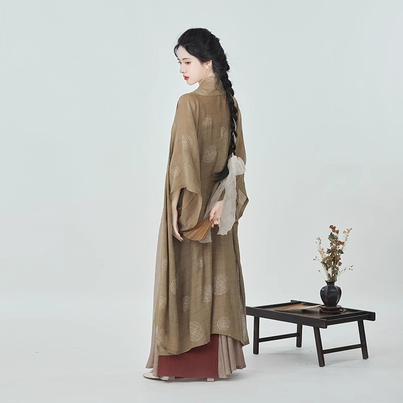 New Original Kite Tea Summer Song-made Hanfu Daily Improvement Pair One-piece Changgan Temple Half-arm Song Mat Sanjian