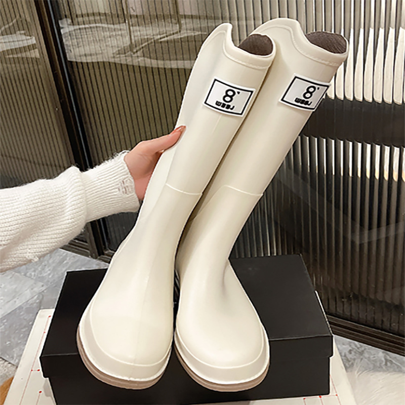 골드-669 여성용 레인 부츠-흰색 신발