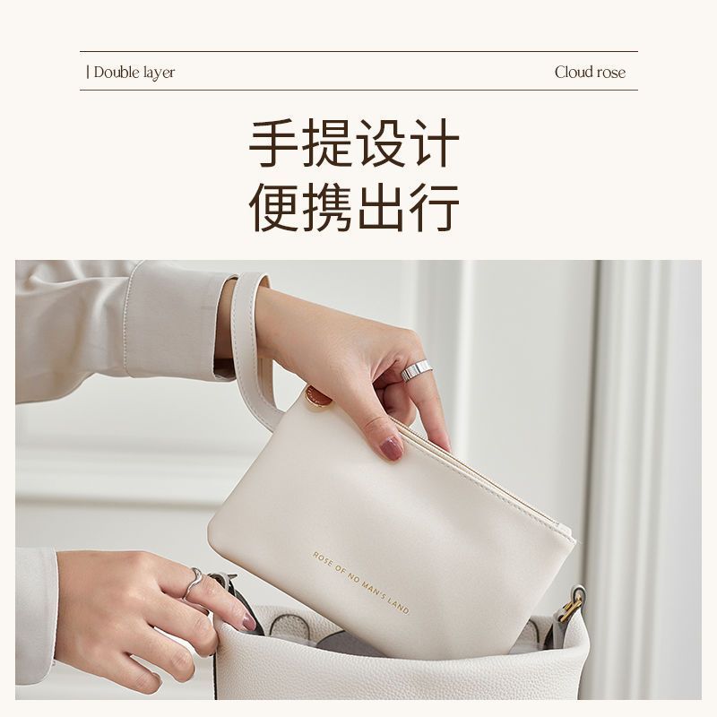 Bolsa de teléfono móvil para mujeres 2023 nuevo cuero ligero portátil de alto grado Mini bolsa de cosméticos de almacenamiento pequeño impermeable