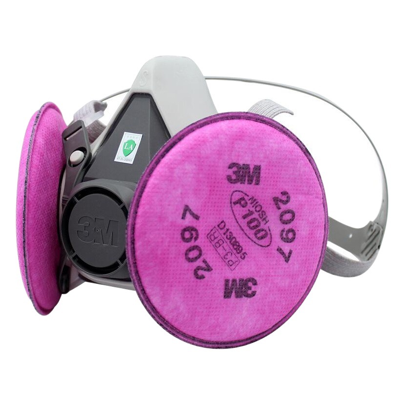 3M6200 + 2097 máscara de polvo anti-partículas y vapor orgánico olor a prueba de polvo traje de protección de tres piezas