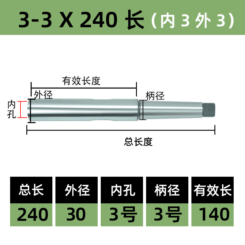 变径套套加长莫氏钻锥机床锥度车床尾座柄钻头套锥柄导2号345中间|undefined