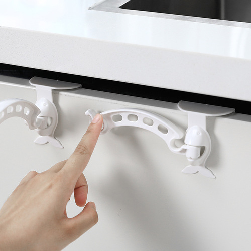 Japanese kitchen garbage bag hanger without punching wall-mounted foldable plastic bag storage bracket cabinet door hook