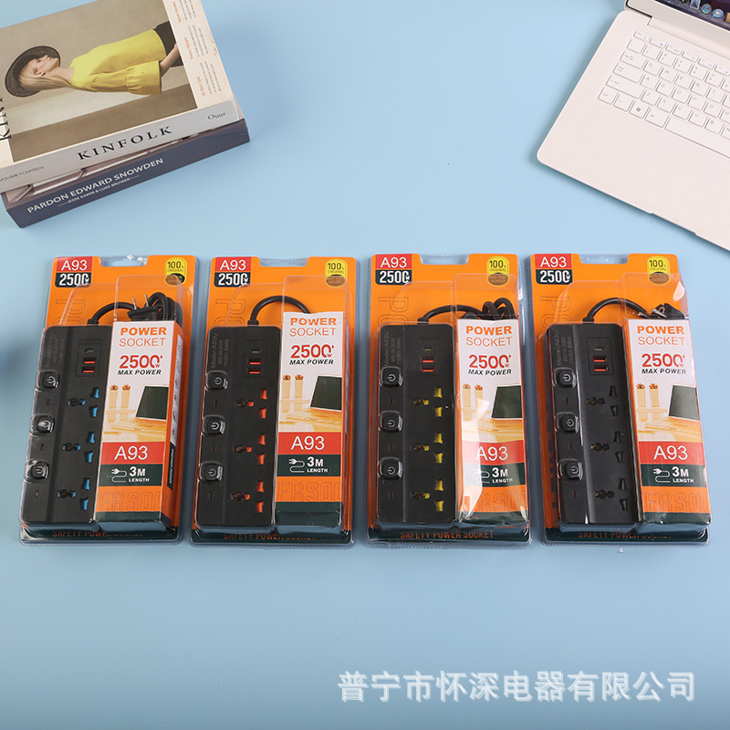 2USB + 1Type-c enchufe de paquete de alta frecuencia Arabia Saudita estándar británico estándar europeo estándar americano 110V a prueba de descargas eléctricas para niños