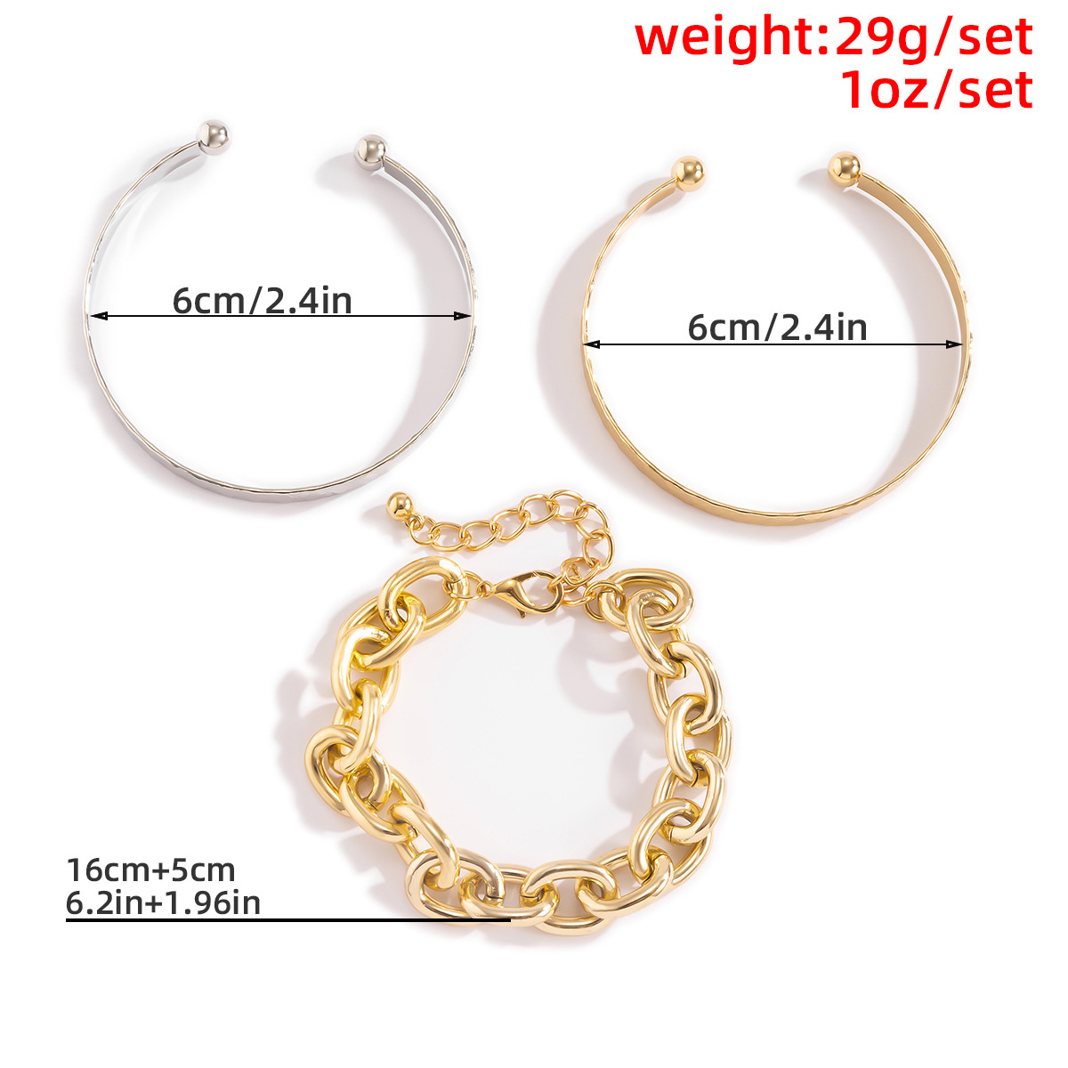 Retro fashion hollow chain simple opening Cshaped diamond pattern braceletpicture7