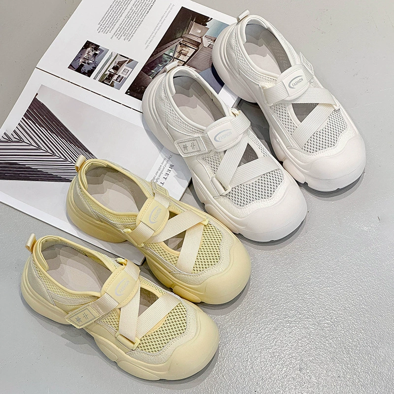 2025 новый летний ажурный дизайн хлебопекарная обувь женская уродливая милая большая голова обувь весенняя летняя обувь женская спортивная обувь
