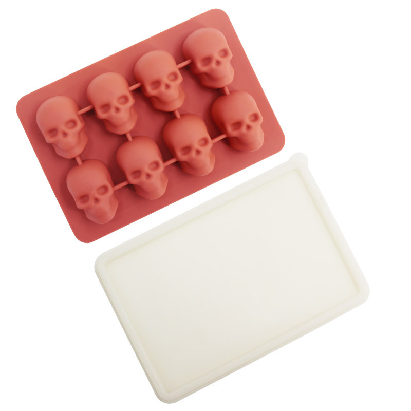 Whisky transfronterizo de dibujos animados rejilla de hielo de silicona molde de hielo con tapa molde de hielo para hockey sobre hielo caja de almacenamiento de hielo para el hogar en stock