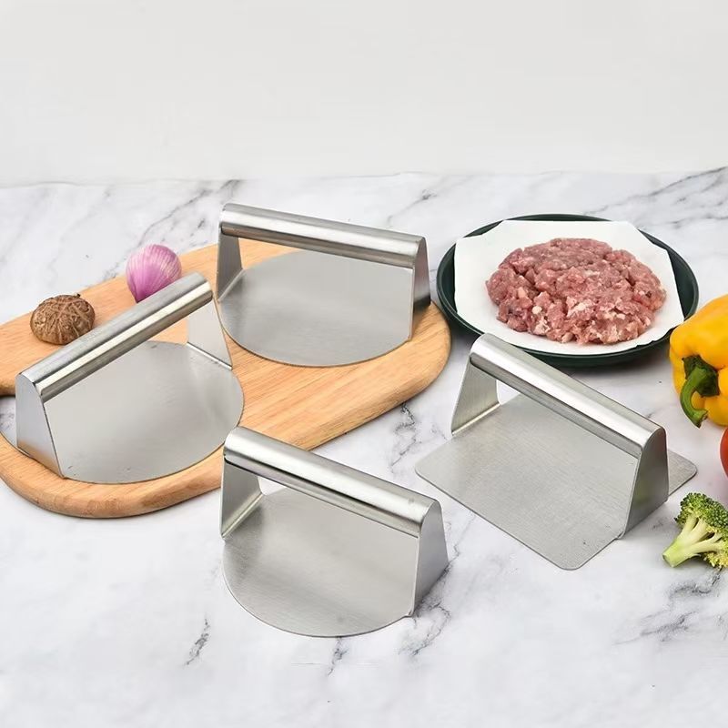 Stainless Steel Round Cake Press, Household Hand Cake Press, Hamburger Meat Cake Press, Commercial Iron Plate Squid Press Stainless Steel Round Cake Press, Household Hand Cake Press, Hamburger Meat Cake Press, Commercial Iron Plate Squid Press