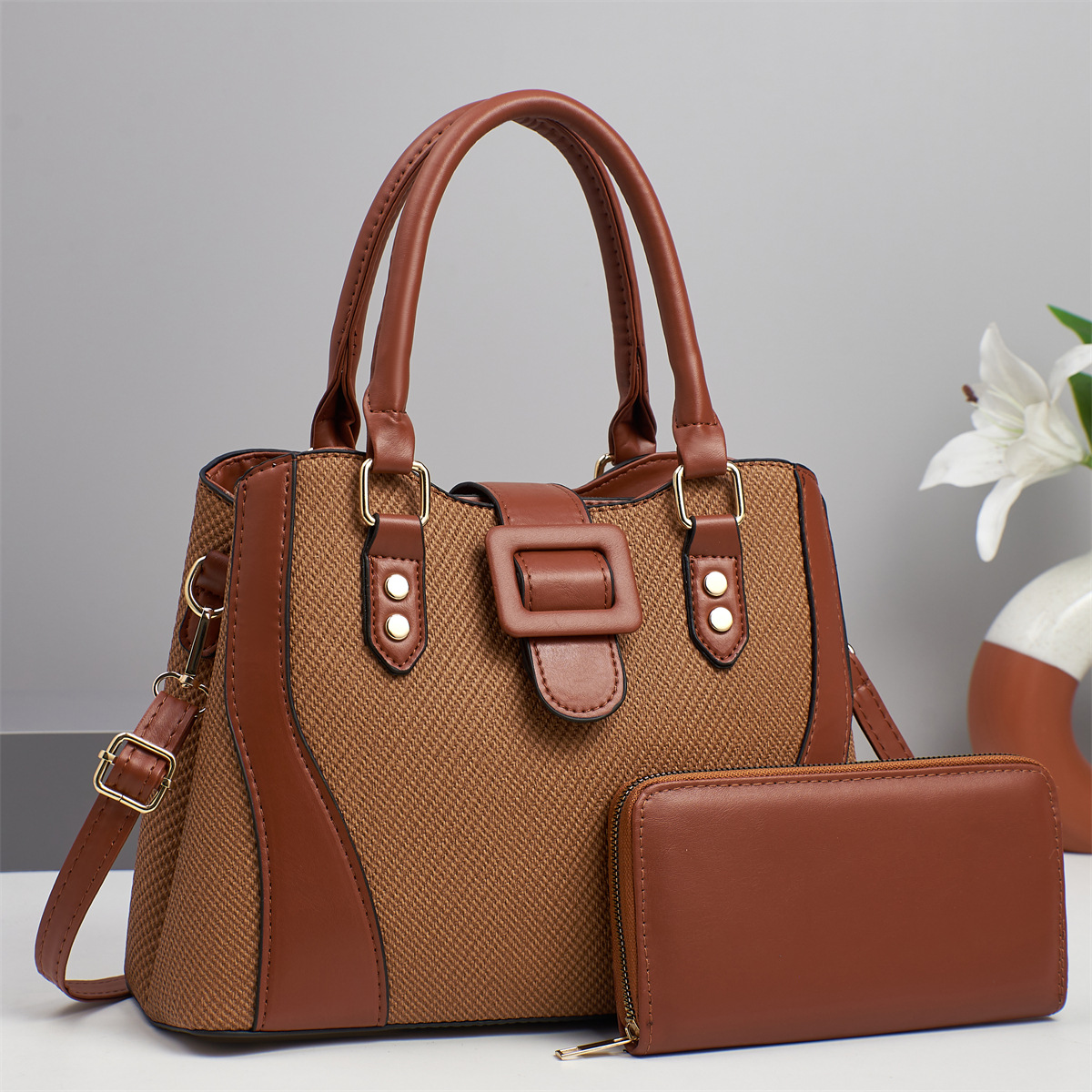 Temperamento versátil nuevo bolso coreano para damas hermoso bolso de hombro bolso de mujer bolso grande para damas