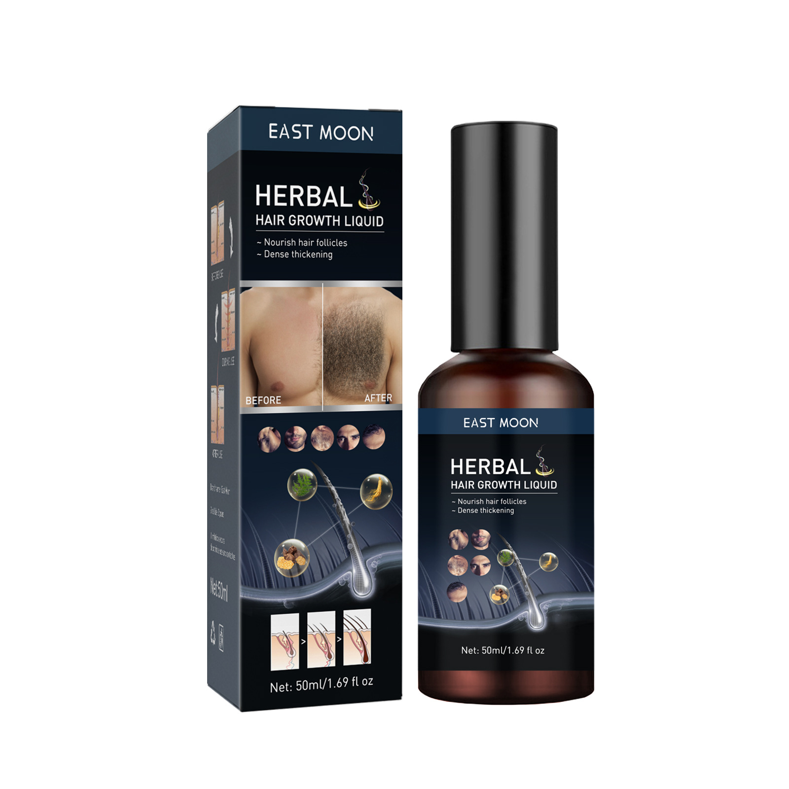 Body East Moon Brustbart, schnelles Verdickungswachstum, Haarflüssigkeit, starke Reparatur und Pflege_voghion.com