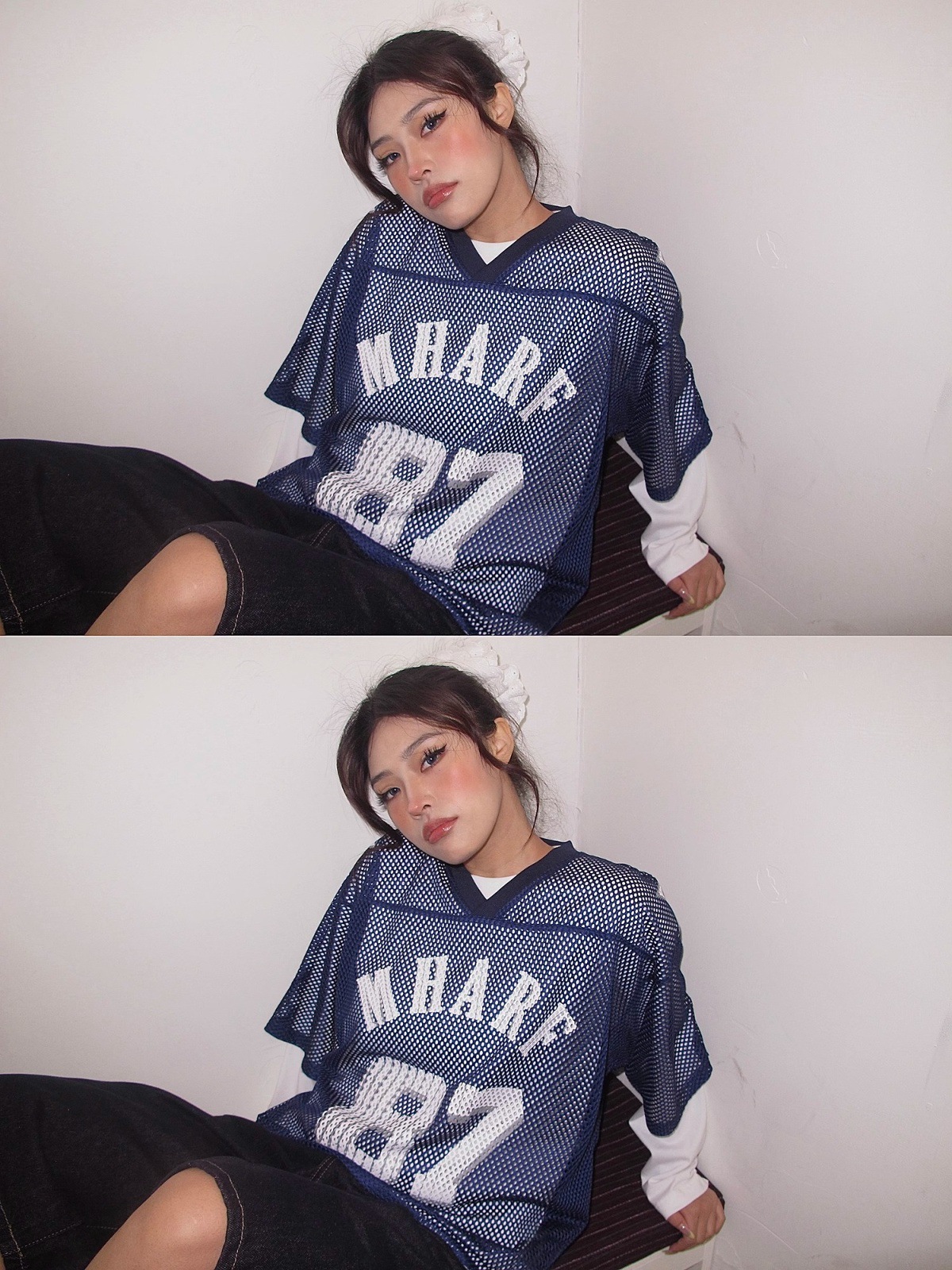 Mesh Jersey American Street Style Printed Short Sleeve T-Shirt For Men And Women Summer_viptrois.com