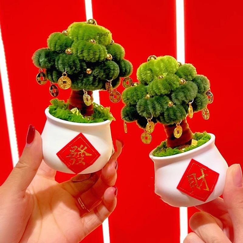創意小衆の自作小衆が棒をねじって金を出す木の鉢植えのdiy材料はテーブルを包んで卒業シーズンの誕生日プレゼントを並べます。|undefined
