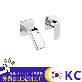 跨境暗装出水嘴全铜枪灰色浴室卫生间入墙式洗脸面盆冷热水龙头