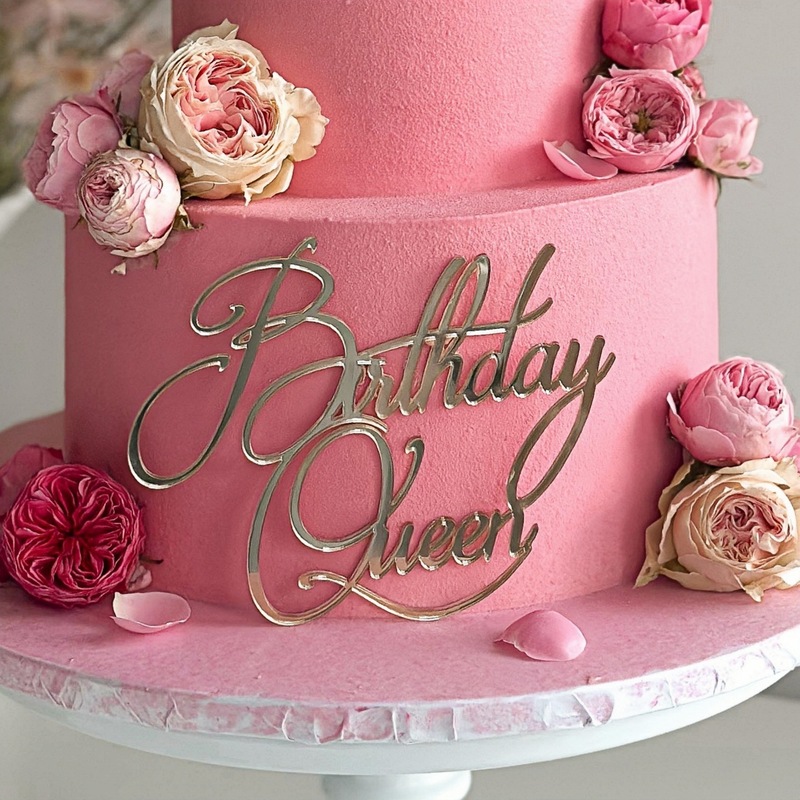 跨境ins风公主生日快乐亚克力蛋糕装饰女士生日女王蛋糕装饰|undefined