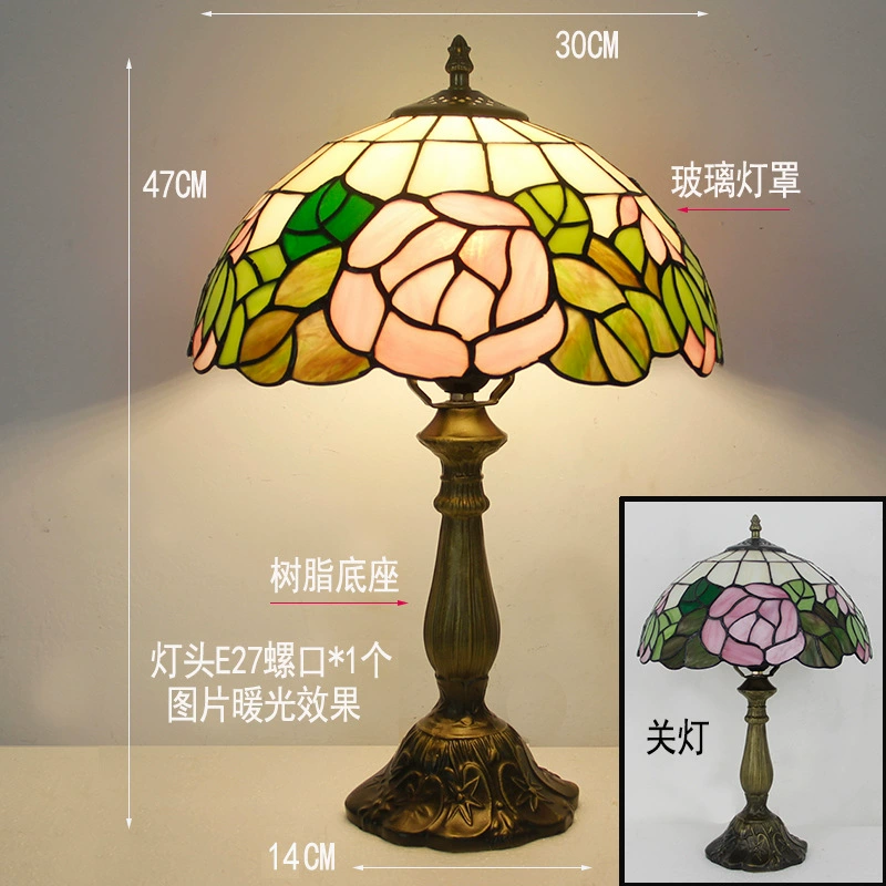 Retro table lamp for bed, lantern, creative villa for hotel