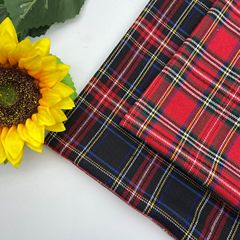 全ポリエステル格子布地工芸品リボン演出服色織生地現物供給