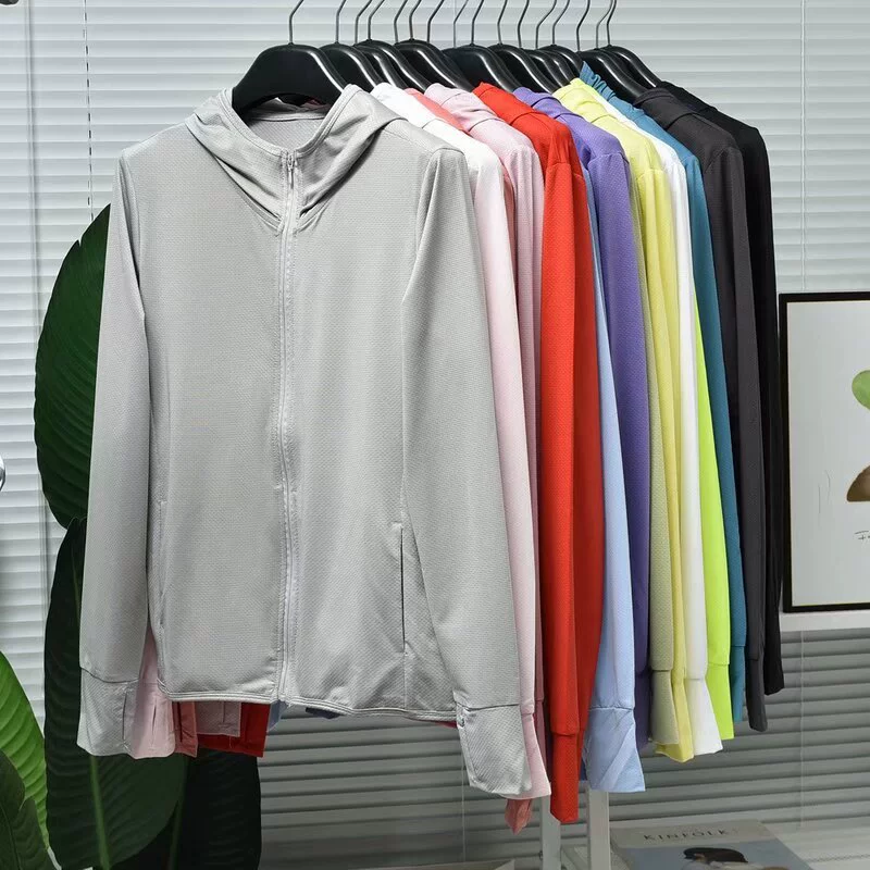 Летняя солнцезащитная одежда для примерочной, дышащая сетчатая одежда с защитой от ультрафиолета, с капюшоном на молнии, кардиган, прохладный и дышащий