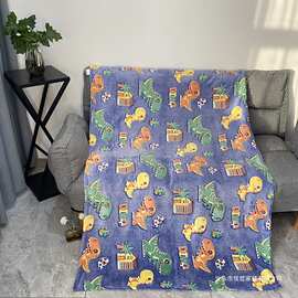 源头厂家 法兰绒毛毯 儿童盖毯办公室午睡毯卡通图案毛毯现代简约