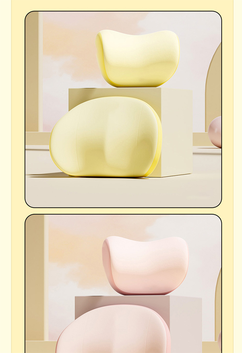 Car Headrest, Neck Pillow, Car Driver's Memory Foam Car Cushion, Pair of Women's Car Seat Lumbar Pillows