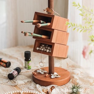 Solid wood oblique pen holder multifunctional pen holder creative office desktop decoration study stationery personalized storage